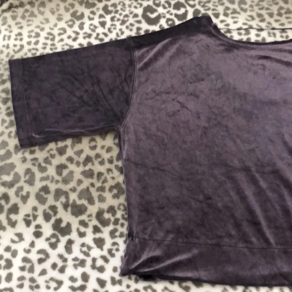 Free People Valerie Open Back Velvet Top Small Oversized Slouchy